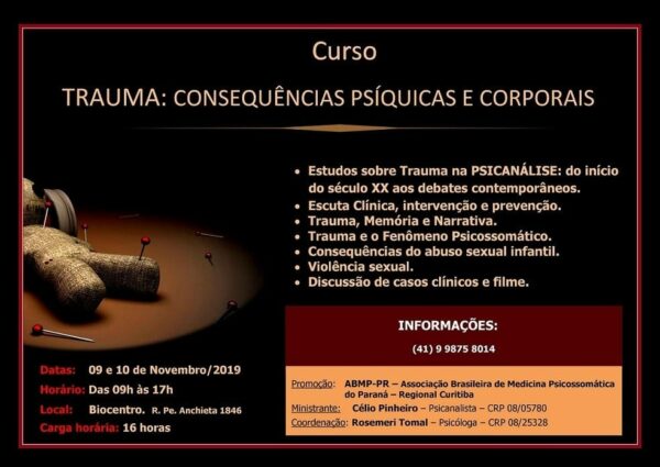 Curso Trauma Consequências Psíquicas e Corporais Celio Pinheiro Biocentro Curitiba